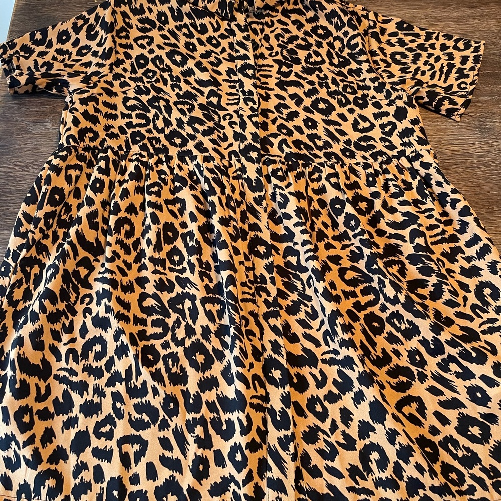 Missguided Leopard print smock dress